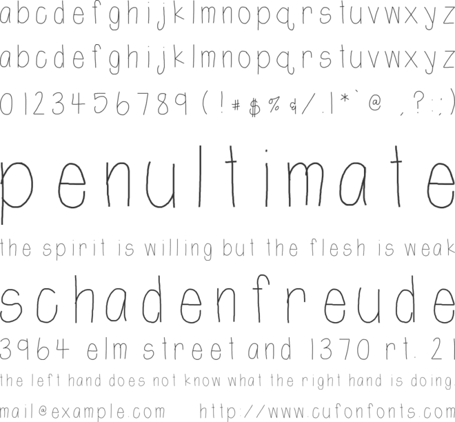 htShortie font preview