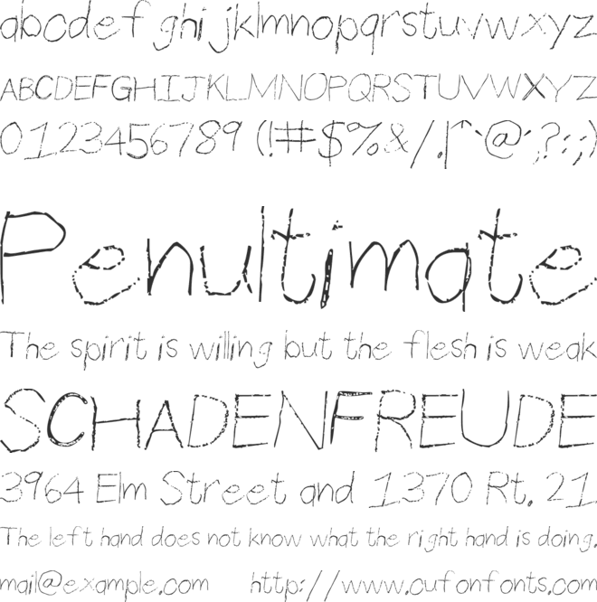 Pencil Handwriting font preview