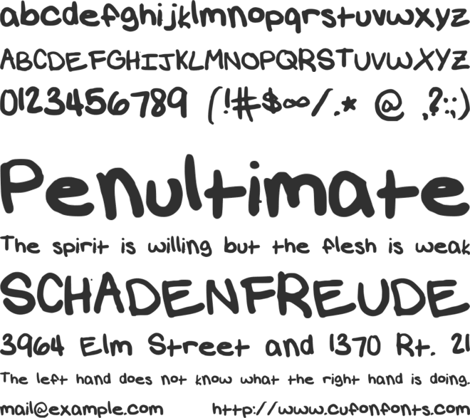 uglyhandwriting font preview