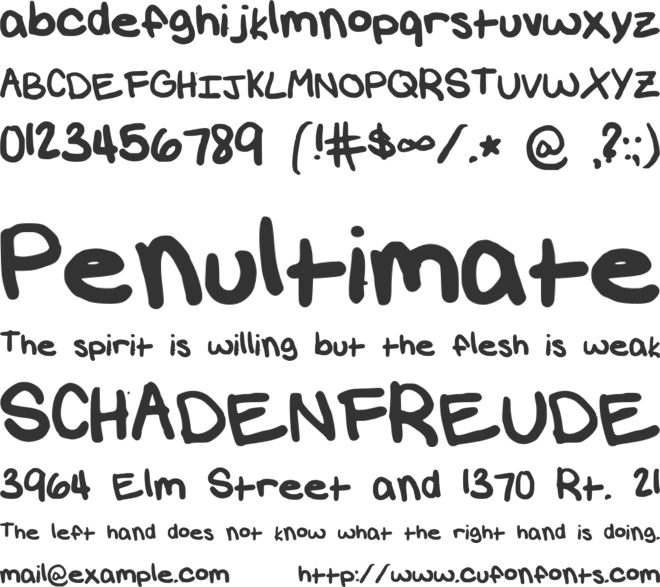 uglyhandwriting font preview