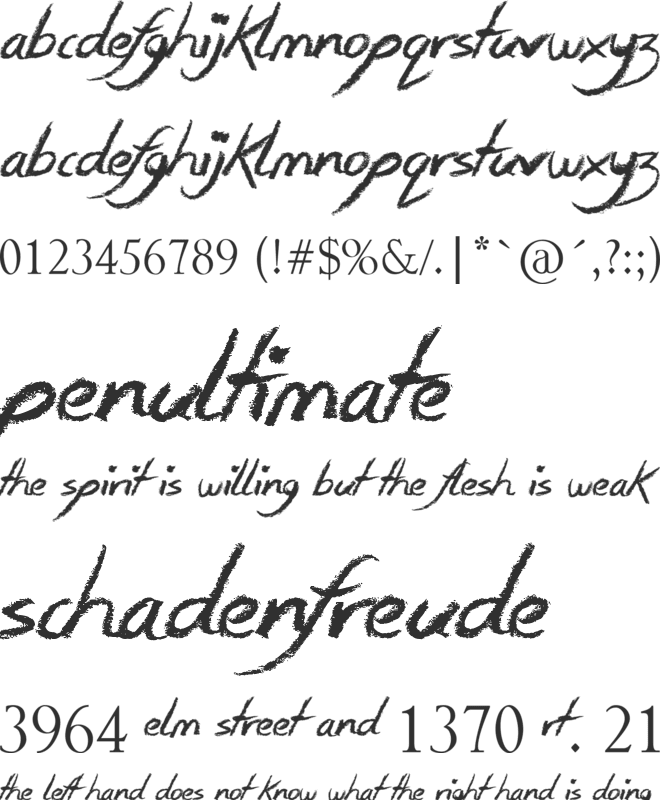 Smudgie Crayon font preview