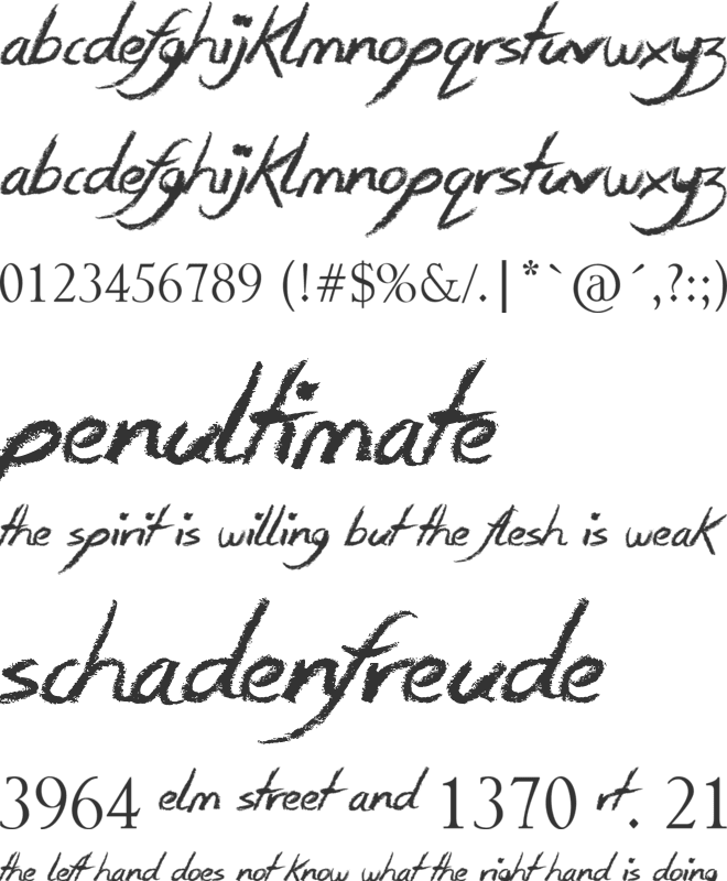Smudgie Crayon font preview