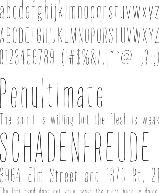 ThinFingers font preview