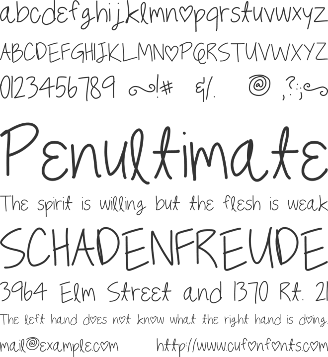 (true love) font preview