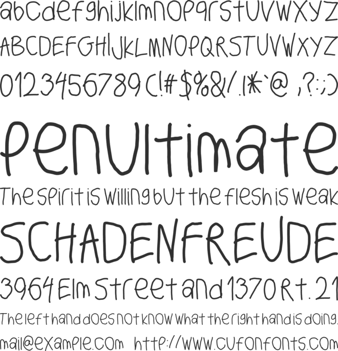 Big Writer font preview