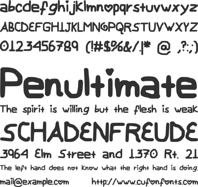 My Childish Font font preview