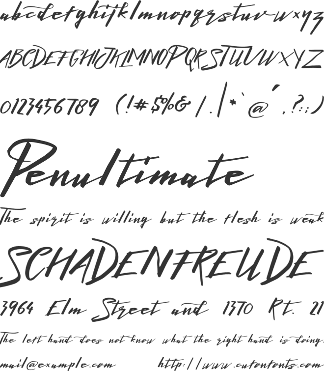 Lightening Free Font font preview