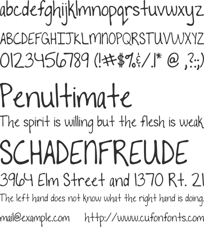 To The Point font preview