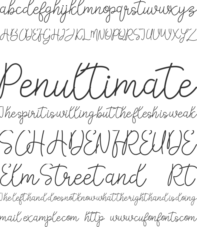 Falicia font preview