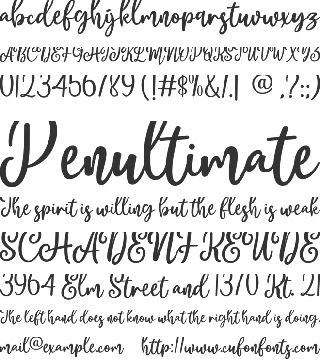 Nabila Delight font preview