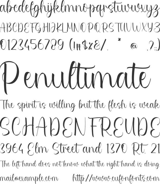 Sendrysan font preview