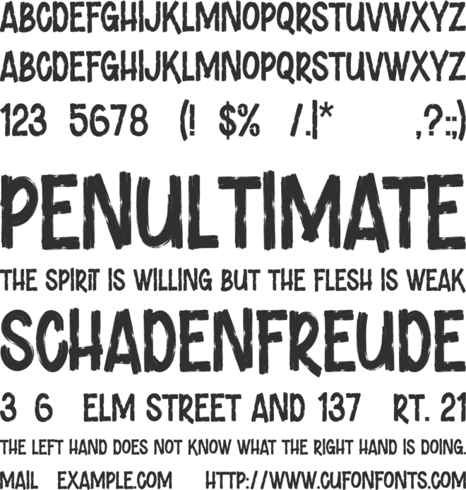 Unranked font preview