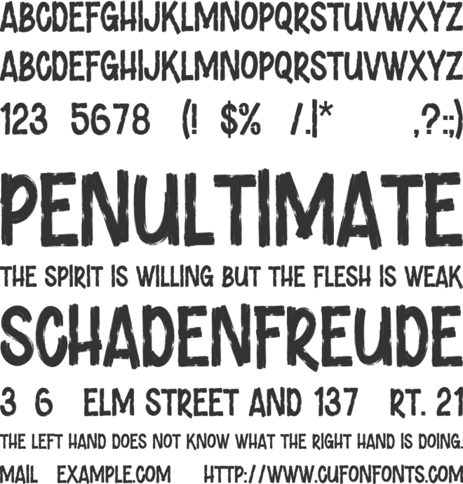 Unranked font preview