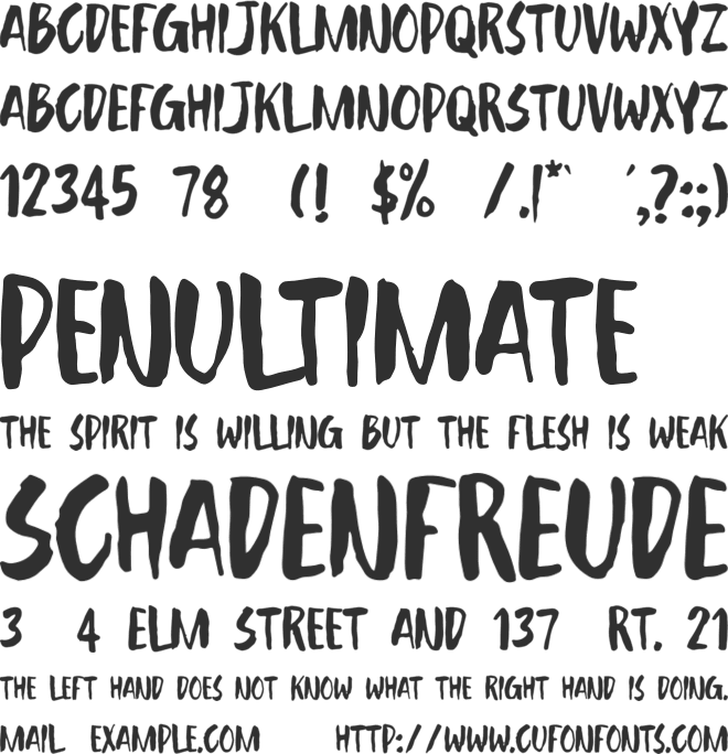 Unless font preview