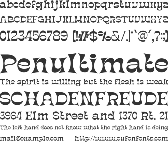 Heating Elegant font preview