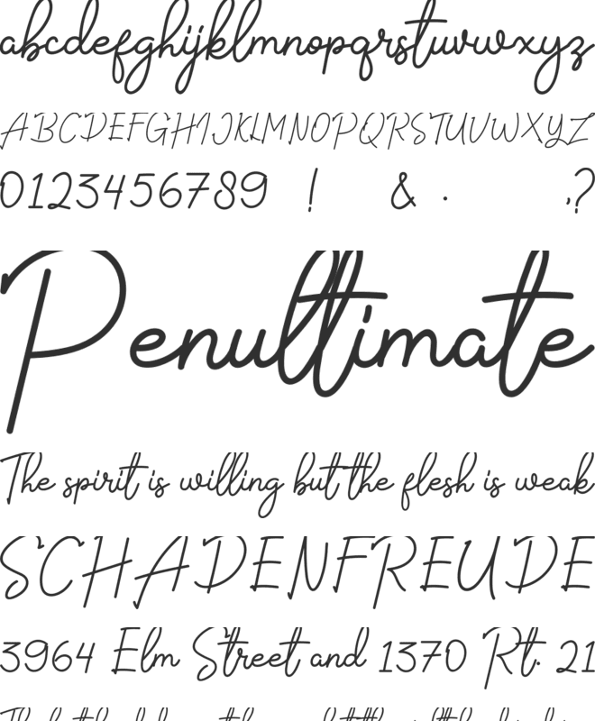 The Signate Free font preview