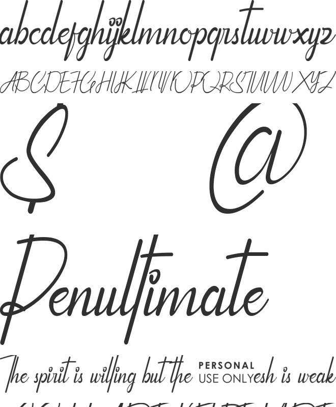 Qhinanttika Personal Use Only font preview