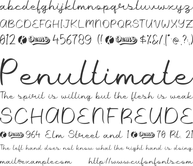 GoldRibbon Demo font preview