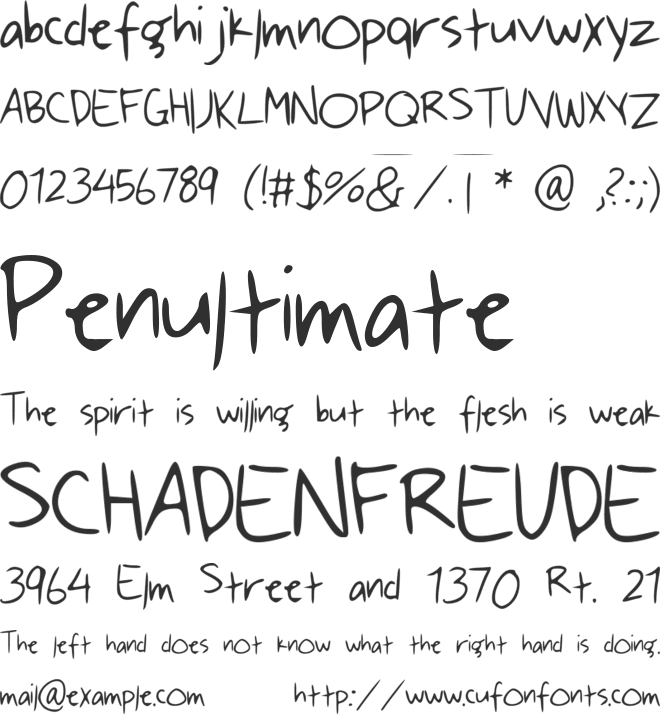 ByMyHand font preview