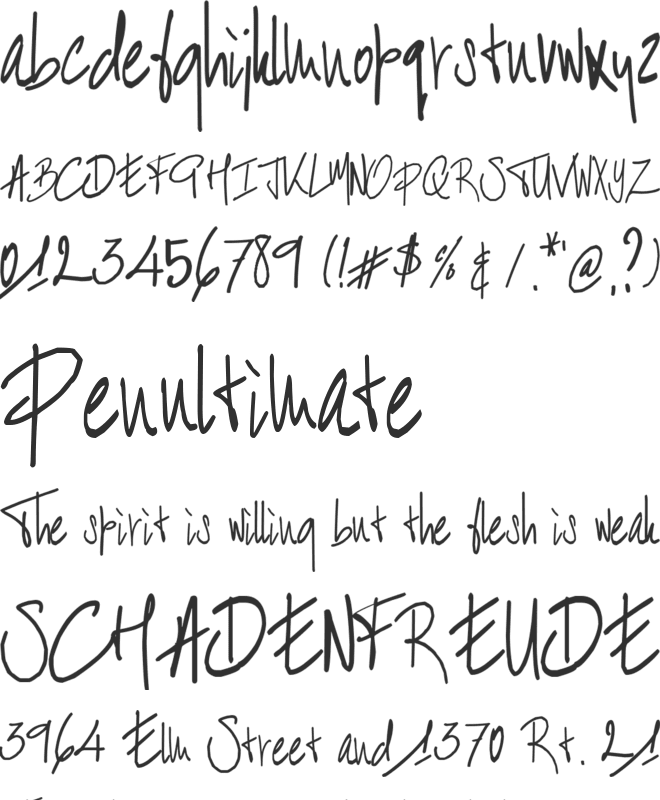 BART Handschrift font preview