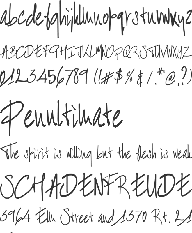 BART Handschrift font preview