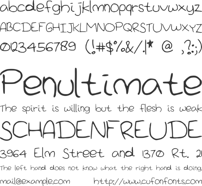 WeLoveCuteThings font preview