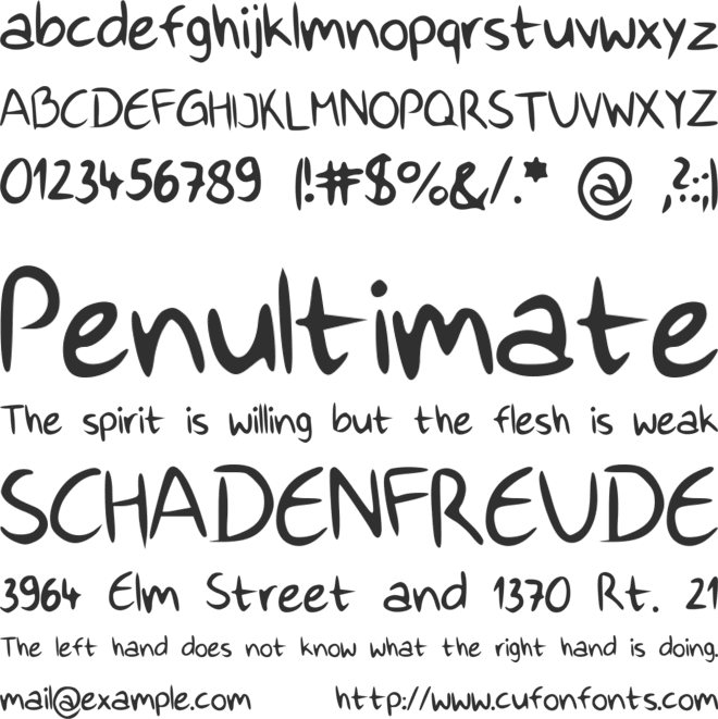 HappyHand font preview
