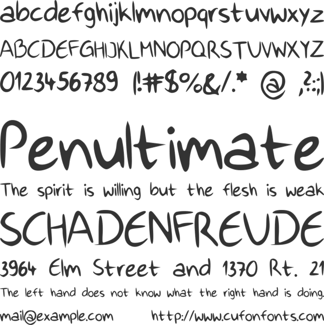 HappyHand font preview