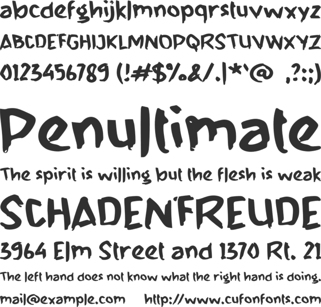 e Earthis font preview