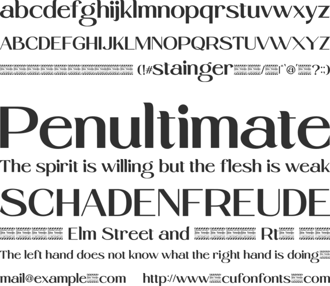 Stainger Personal Use font preview