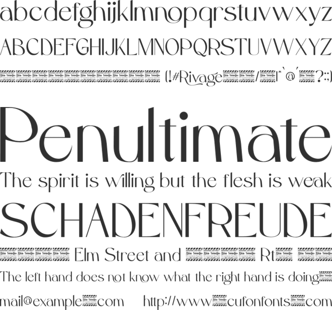 Rivage Personal Use font preview