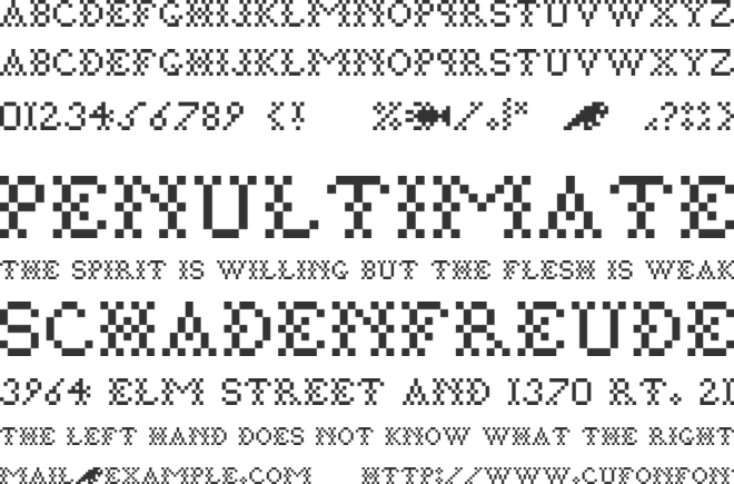 Pixtile font preview