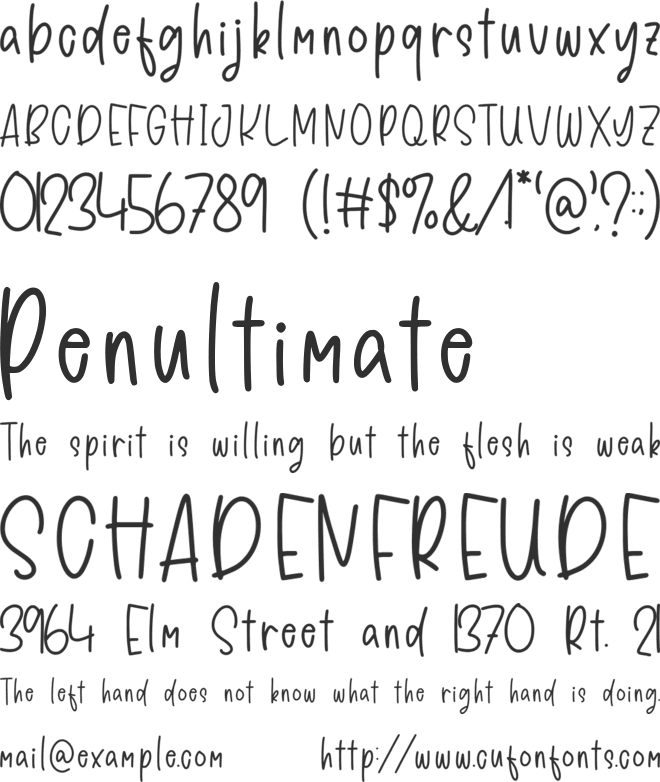 Nightnoise font preview
