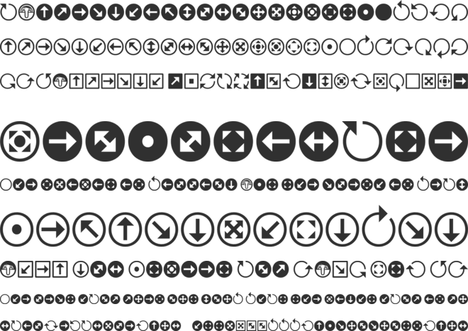 Uchrony Arrows font preview