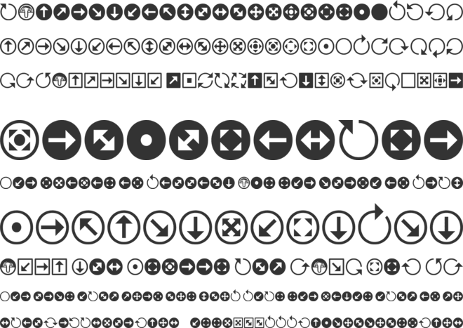 Uchrony Arrows font preview