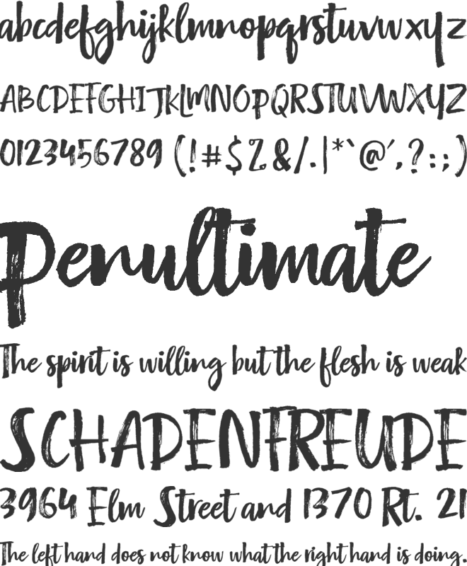 Gruffly font preview