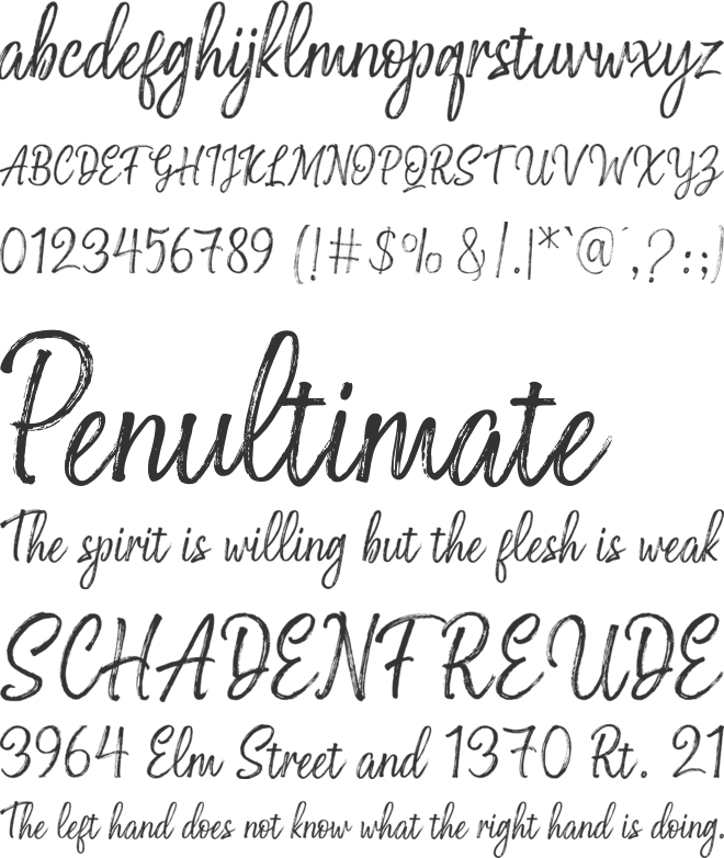 Flower garden font preview
