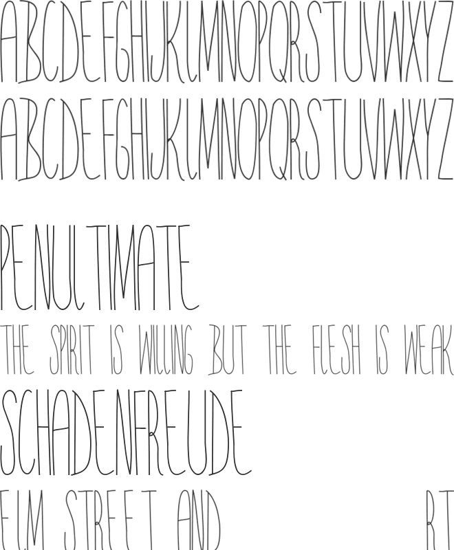 Yr Face font preview