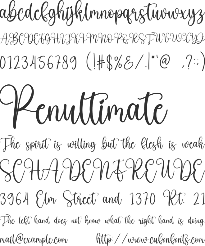 Sweet Almond font preview