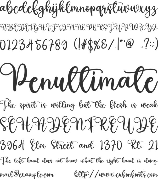 Greeting font preview
