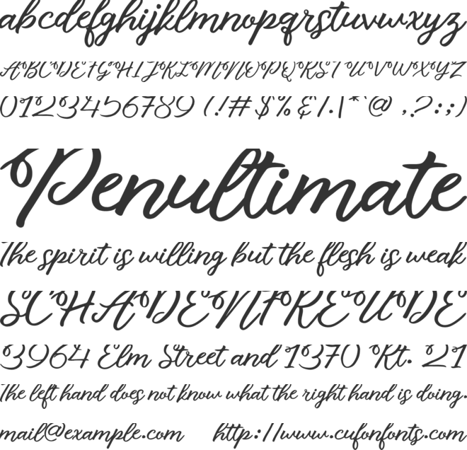 Buttelia font preview