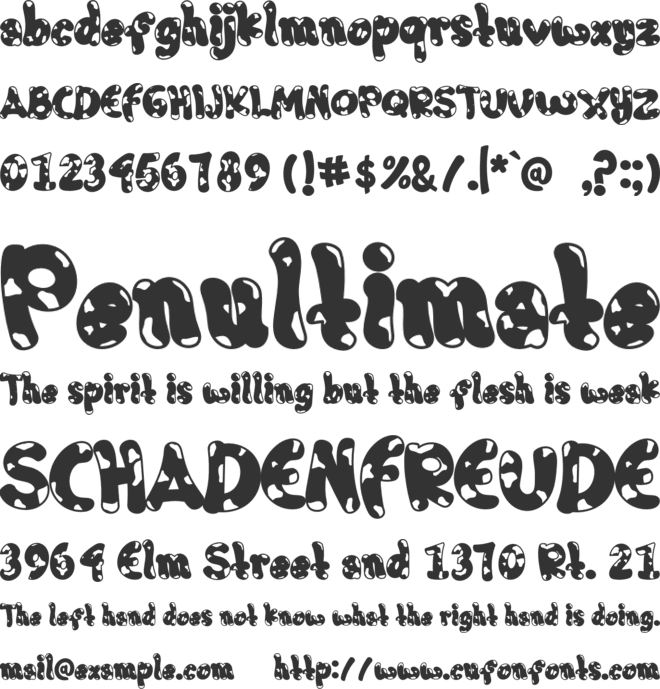 Milky Cow font preview