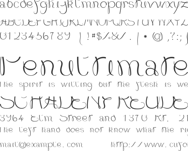 JB Courbes font preview