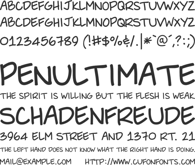 She Said font preview