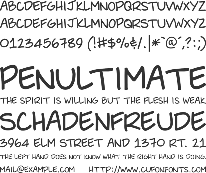 She Said font preview