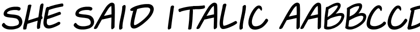 She Said Italic font