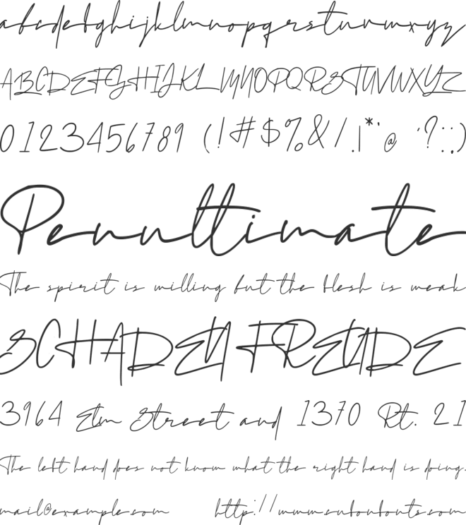 Portland Handwritten font preview
