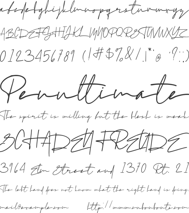 Portland Handwritten font preview