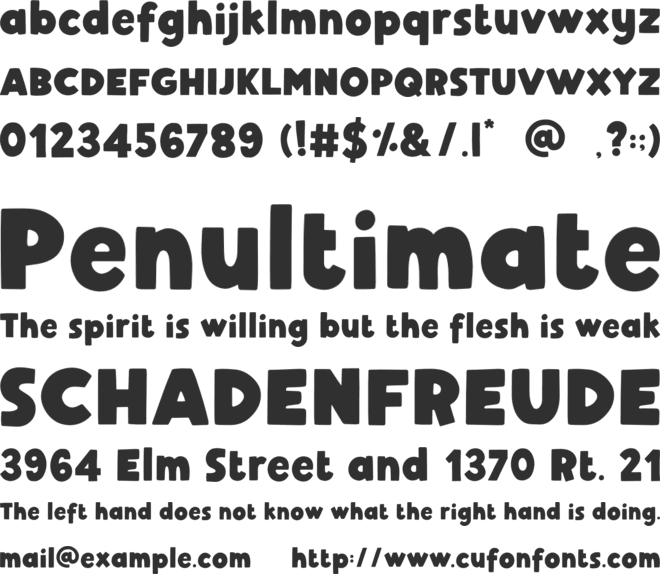 Hamberger font preview
