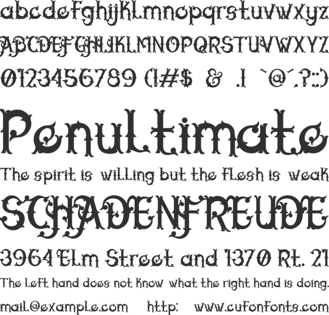 Day After End font preview